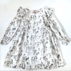 Ruby & Bloom Ballerina print ruffle girls dress 4
